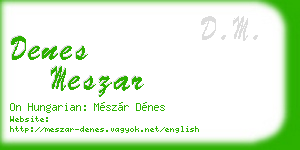 denes meszar business card