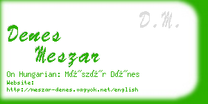denes meszar business card
